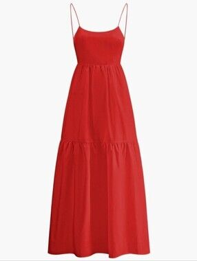 NWT Commense Red Backless Spaghetti-Strap Maxi Dress, Large